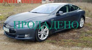 Сребрист Tesla Model S 85D, 2015 – електрически автомобил за продажба във Варна